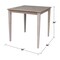 International Concepts Square Solid Wood Top Table, Counter Height, Washed Gray Taupe, 36 W, 36 L, 36 in H, Wood K09-3636-36S - alternate 2